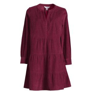 Time and Tru Women's 100% Cotton Tiered Corduroy Dress - Size Large